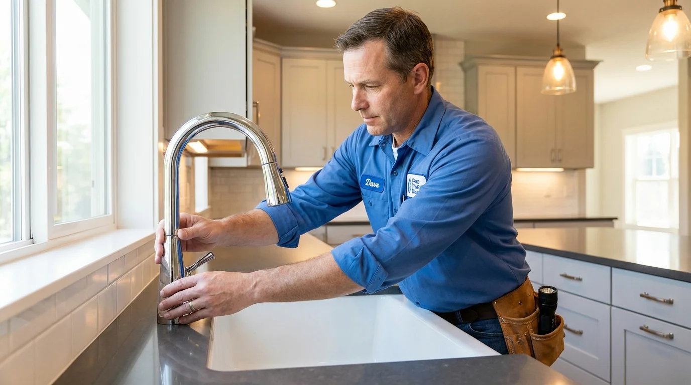 Kitchen faucet installation by Johns Plumbing LLC in Lebanon